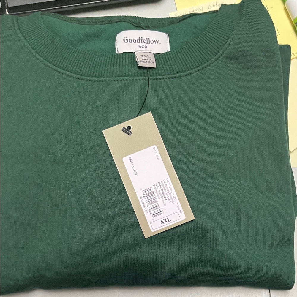 Big and tall 4XL Goodfellow & Co Men's Deep Green Crewneck Sweater